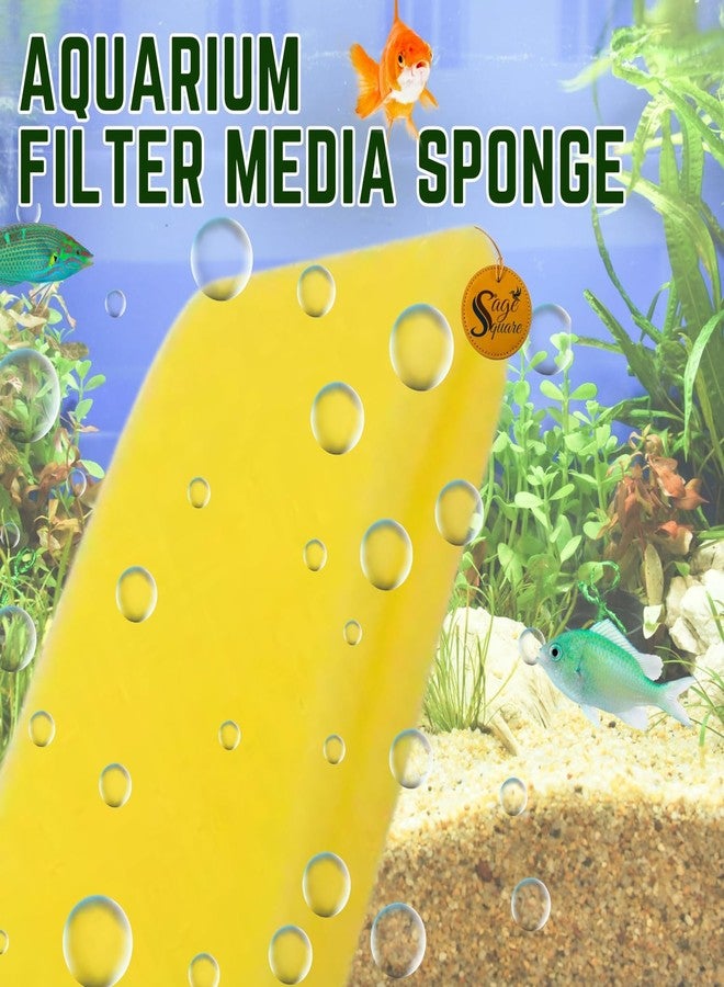 سايج سكوير فلتر أحواض السمك المربع من سيج مصنوع من القطن/الإسفنج - ترشيح ميكانيكي وبيولوجي فعال للحصول على مياه نقية تمامًا، تصميم متين للاستخدام طويل الأمد، مناسب لأحواض المياه العذبة والمالحة (أصفر) - Image 2